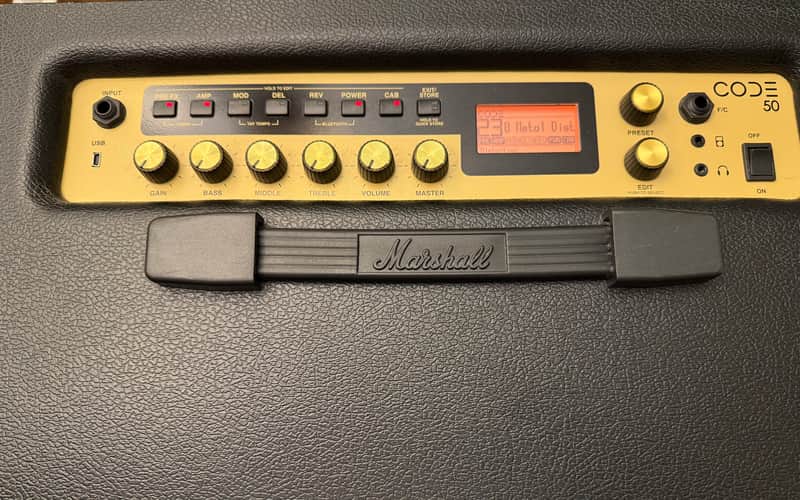 Marshall Code CODE50 50-Watt 1x12" Digital Modeling Guitar Combo 2016 - Present - Black image 1