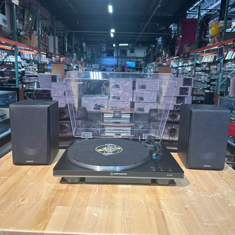 Audio-Technica AT-LP70X-BG Automatic Belt Drive Turntable Package with Edifier R990BT Bluetooth Speakers image 1