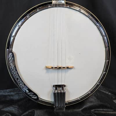 Vintage Iida 240P Plectrum Banjo, Masterclone, Archtop Tone Ring, Japan, 1970s, Mahogany Resonator, Pickup Mod, w/HSC image 2