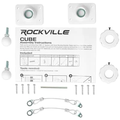 (4) Rockville Cube 3.5" 30w RMS White Home Theater Wall Speakers+Swivel Brackets image 10