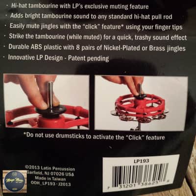 Latin Percussion LP193 Click Hi-Hat Tambourine with Steel Jingles image 2