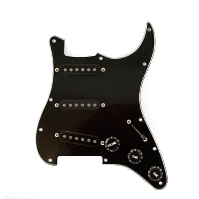 Tone Ninja Pre-Wired Loaded Strat Pickguard SSS Black