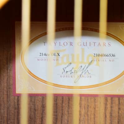 2016 Taylor 214ce DLX Grand Auditorium Acoustic Electric Guitar, Natural w/ Case image 6