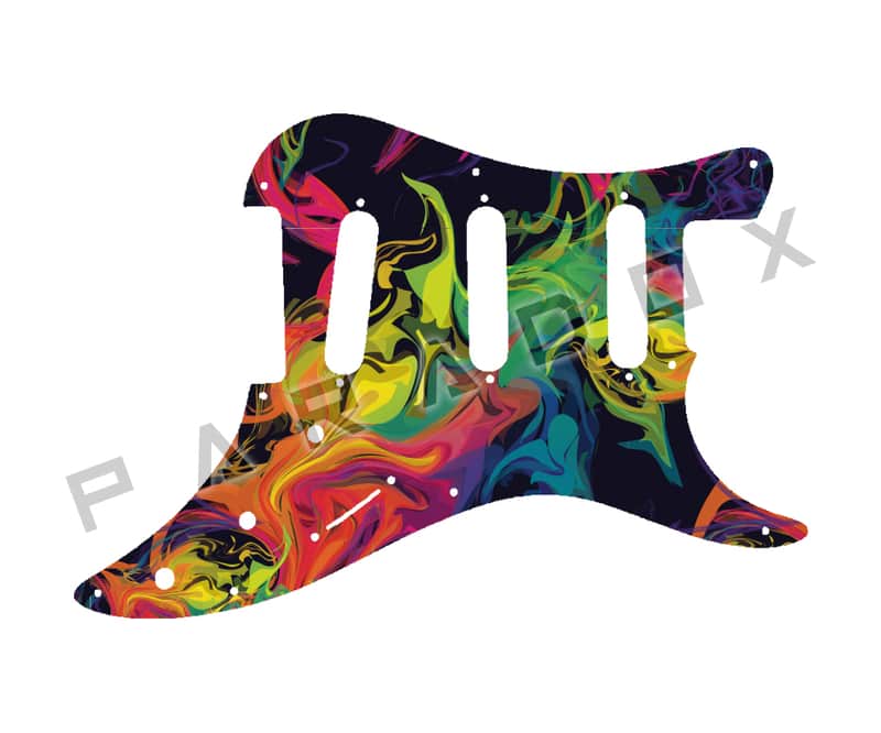 Custom Pickguard For 1986 - 1988 Made in Japan Squier by Fender Bullet S-3T - Rainbow Paint Swirl Graphic .090" image 1