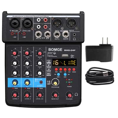 Audio Mixer 4 Channel 16 DSP Usb Sound Card Interface Console with Bluetooth Live Steaming Recording image 1
