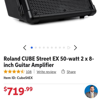 Roland Cube Street EX 2-Channel 50-Watt 2x8" / 2x2" Guitar Combo 2014 - Present - Black image 3