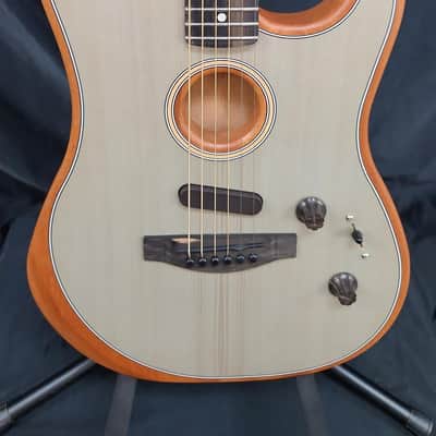 Fender American Acoustasonic Stratocaster Acoustic Electric Guitar, Transparent Sonic Blue, Ebony Fingerboard, with Gig Bag image 2