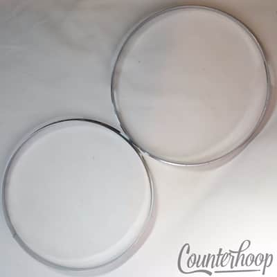 Rogers Banner 2x 14" Snare Drum Rims/Hoops Batter+Resonant Single-Flange Holiday image 4