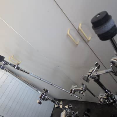 DW, Roland, Gibraltar - DW Flat Snare Stand, 2 x Roland Cymbal Boom/L-Rod stands, Gibraltar Cymbal Clamp - Silver image 8