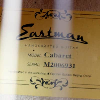Eastman Cabaret Classical Jazz Acoustic-Electric Guitar, Case, New #M2006931 image 7