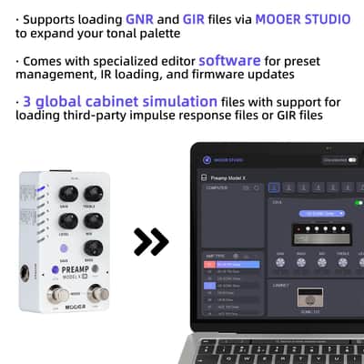 Mooer Preamp Pedal Guitar Effects Pedal with 14 Preamp Models 3 Global Cabinet Simulation Files (X2)  (Price includes the import duty for US buyer) image 5