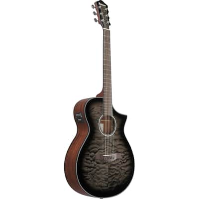 Ibanez AEWC16QA Auditorium Acoustic-Electric Guitar Transparent Black Sunburst image 6
