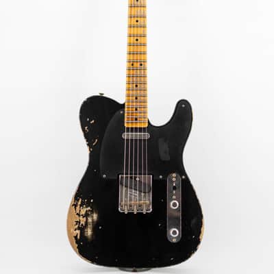Fender Custom Shop '52 Telecaster Maple Neck Heavy Relic - Aged Black image 2