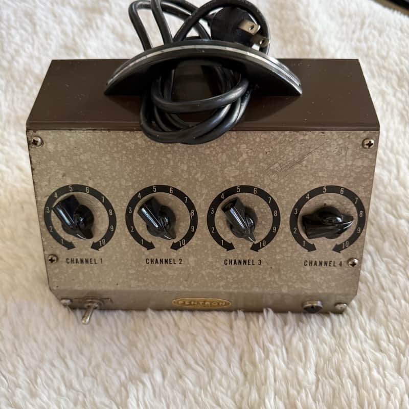 Pentron Corp USA Tube Microphone mixer MM-4A 1960's 4 Channel Portable image 1