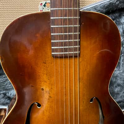 Vintage 1930s *1935* Epiphone Olympic Masterbilt Left Handed Sunburst USA Guitar image 3