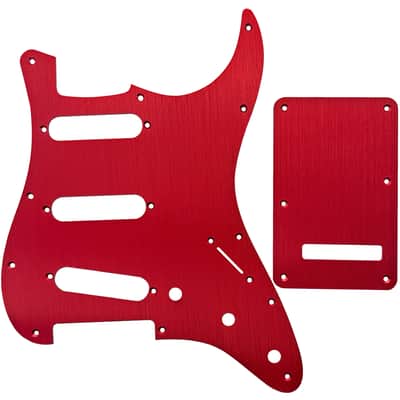 AxLabs 11-Hole Strat Style Anodized Aluminum Pickguard & Back Plate - Red image 1