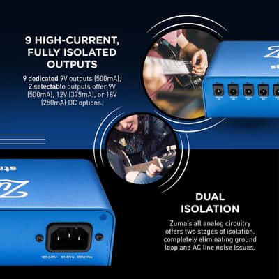 Strymon ZUMA + Free Noise Shirt 9-Output High Current DC Power Supply - Blue image 5