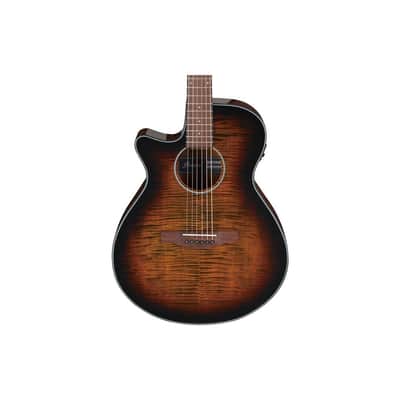 Ibanez AEG70L Left-Handed Acoustic Electric Guitar, Walnut Fretboard, Tiger Burst High Gloss image 4