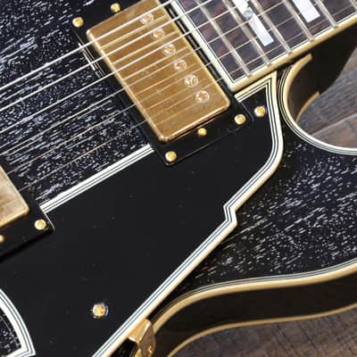 2021 D’Angelico Excel Mini DC Semi-Hollow Electric Guitar Black Dog + OHSC image 4