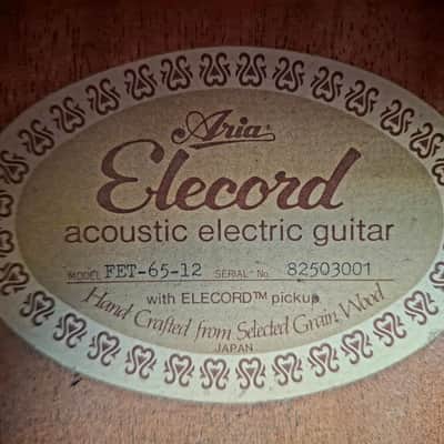 Extremely Rare Vintage 1980s Aria Elecord Model FET-65-12 12 String With Electronics And Arched Top And Bottom image 3