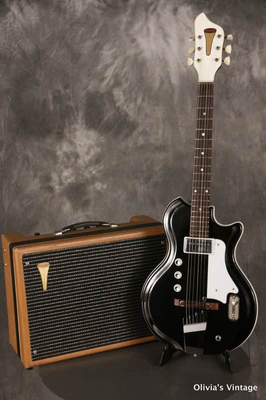 Valco/Supro Res-O-Glass BLACK w/Valco S6416T tube amplifier 8" Jesnsen 1966 image 1