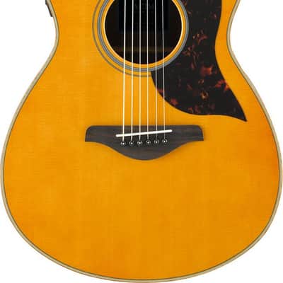 Yamaha AC1M Grand Concert Acoustic-Electric Guitar, Solid Spruce Top, Vintage Natural image 2