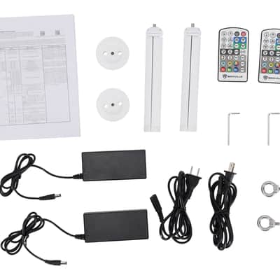 Rockville 2x ROCK SABER White Wireless DMX DJ Battery Tube Lights+Stands+Bag image 3