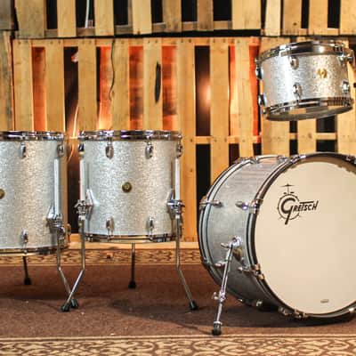 Gretsch USA Custom Silver Sparkle Drum Set - 14x20,8x12,14x14,16x16 - SO#1323840 image 1