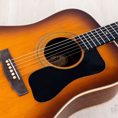 1977 Guild D-50 Bluegrass Special Vintage Dreadnought Acoustic Guitar Sunburst w/ Case, USA Westerly image 7