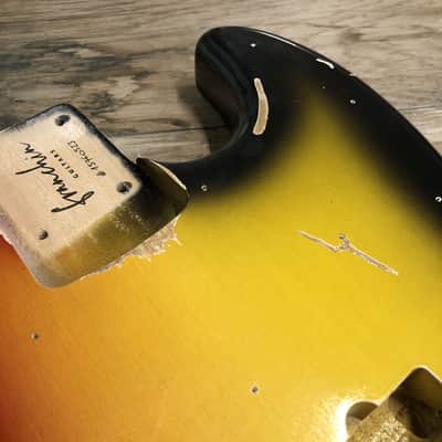 Made to Order - FRANCHIN Uranius bass body JACO PASTORIUS REPLICA Relic Aged Sunburst 100% Nitro Lacquer Alder Jazz-Bass Style Made in Italy image 9