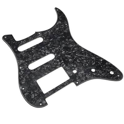 Electric Guitar Standard Stratocaster SSH Pickguard Start Pickguard Scratch Plate for Fender USA/Mexican Model Style 11-Hole (Black Pearl) image 1