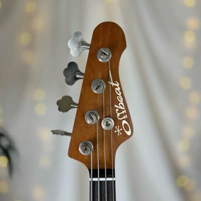CLEARANCE: Offbeat Guitars Jacqueline TB2-34 Long Scale Bass, Get Lucky Green on Pine, Custom Fralin Pickups, Leo Quan Badass Hardware image 6