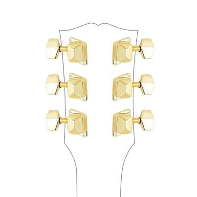 3L3R Guitar Tuning Pegs Keys 15:1 Ratio Semi-Closed Guitar String Tuning Keys Machines with 45 Degree Fixing Tag for Les Paul LP SG Electric or Acoustic Guitar Pack of 6 JT/JXQ-13 Golden image 3