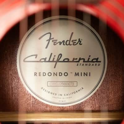 Fender California Standard Redondo Mini Acoustic Guitar - Fiesta Red with Gig Bag image 13