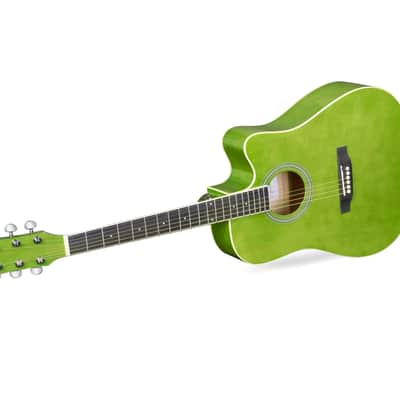 Cxxss 41 Inches Acoustic Cutaway Guitar Beginner Package - kelly green image 4