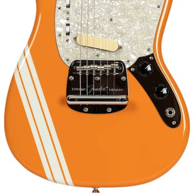 New Fender Custom Shop '60s Mustang NOS Capri Orange with Competition Stripe image 3