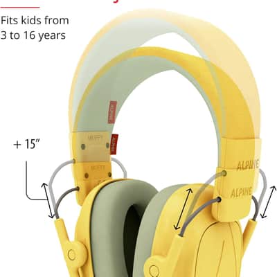 Alpine Hearing Protection Muffy Headphones for Kids Yellow image 2