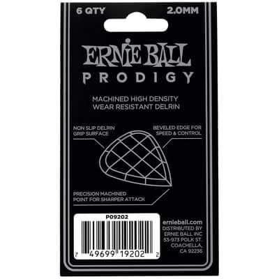 Ernie Ball Standard Prodigy Picks White 2mm Bag of 6 image 3