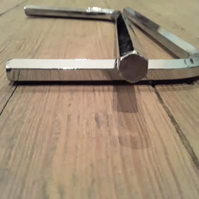 Ludwig Vintage Hex Mounting Arm Rods (Pair) - Polished Chrome image 8