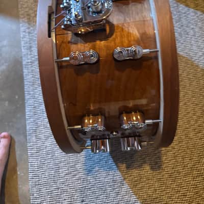 PDP Limited Edition Dark Stain Maple and Walnut Snare with Walnut Hoops 14X7.5in image 2