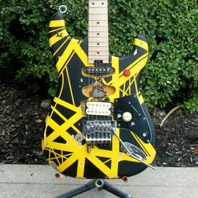 EVH STRIPE SERIES BLACK & YELLOW FRANKENSTRAT MODIFICATION * TESI SWITCH * GERMANY FLOYD ROSE =VH= image 1