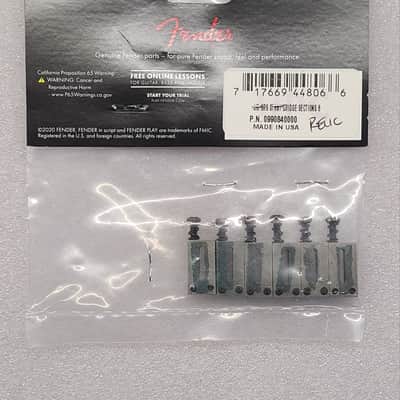 Aged Relic Steel Fender American Standard Saddles 2-1/16 Spacing Offset Mount imagen 4