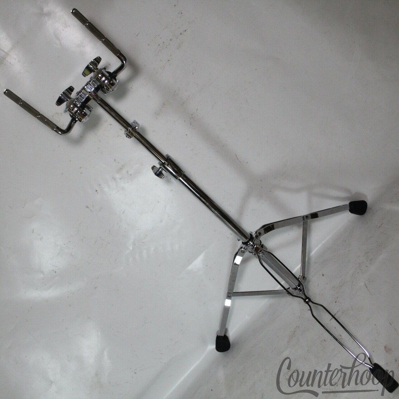 DW-CP3900 Light Weight Double-Braced Dual Tom Drum Stand+Auxiliary Clamp Chrome — main photograph