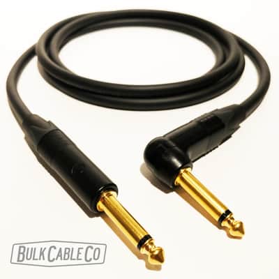 5 FT - Mogami 3082 Speaker Cable - Amp To Cab - Neutrik Gold Right Angle To Straight Connectors image 2