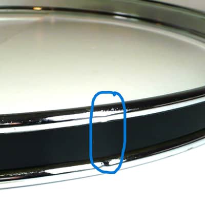 22" Bass Drum Hoop / Chrome with Black Wrap Inlay image 5