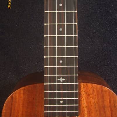 Handmade Soprano Ukulele, Solid Hawaiian Koa, Hibiscus Inlay, Soft-bag, Bruce Wei UG13-2236 image 3