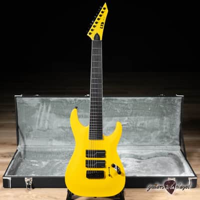ESP LTD SC-608B Stephen Carpenter 8-String Baritone Guitar w/ Case – Yellow image 1