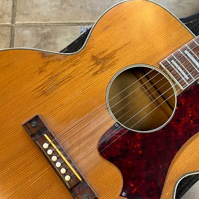 1965 Vintage Kay K-23 Jumbo Flat Top Acoustic Guitar Natural image 4