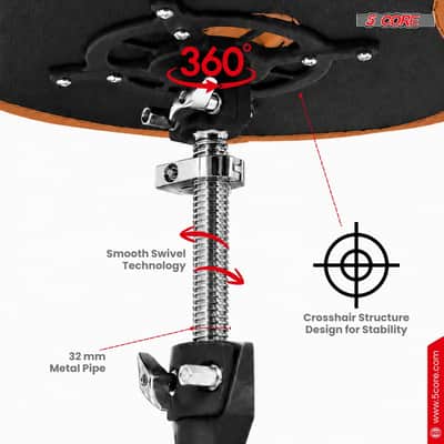 5 Core Drum Throne w 4.5" Padded Stool Adjustable Drummer Chair image 6