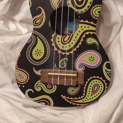 2011 Kala KA-SB PAISLEY Ukadelic Ukulele - Black Paisley Uke image 8